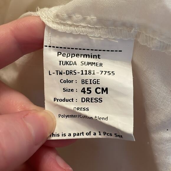 Peppermint 1-2 Years (Girls) Small formal dress metallic chiffon ball gown beige - Picture 8 of 9